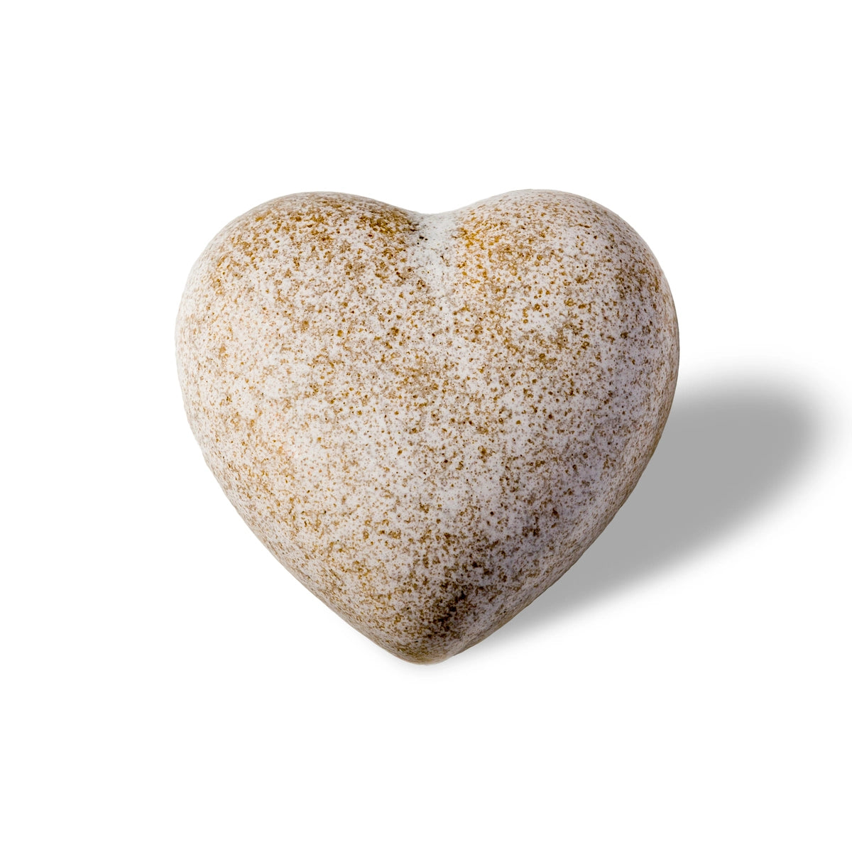 Small Heart Keepsake Urn for Ashes in Sandy White