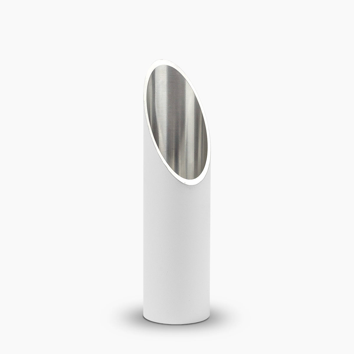 stainless steel memorial candle urn for ashes in white medium