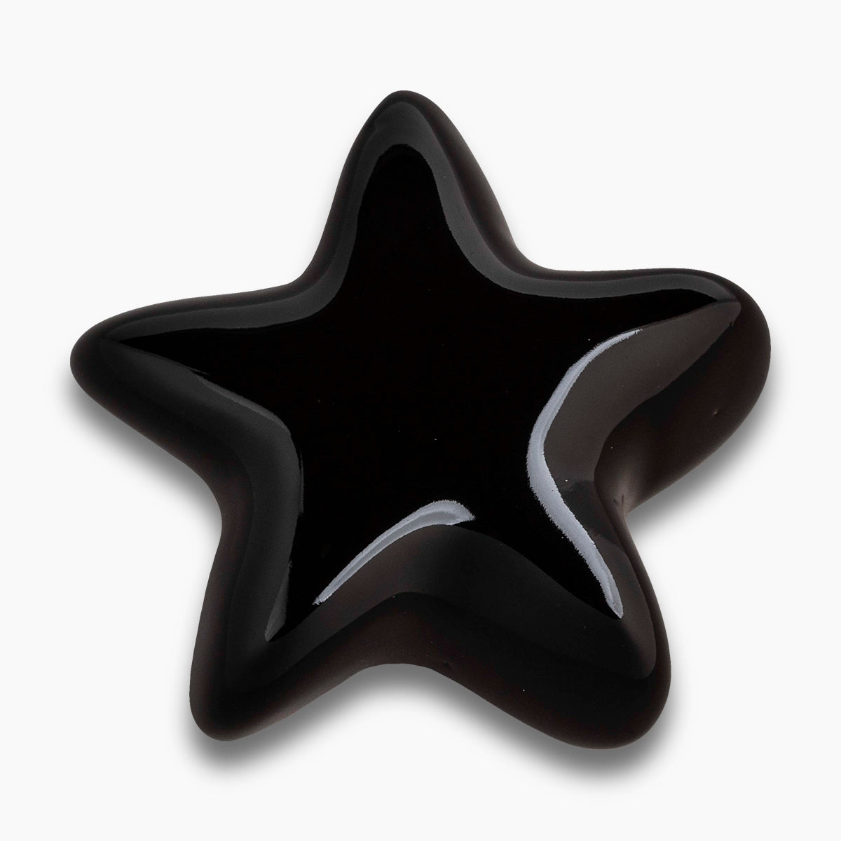 star keepsake urn for ashes in black top view