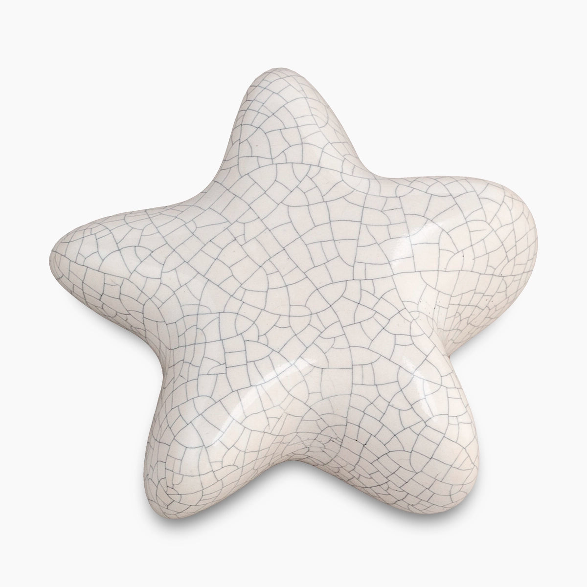 star keepsake urn for ashes in crackle glaze top view