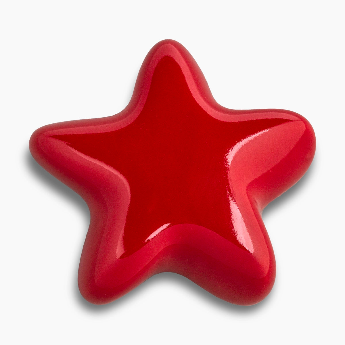 star keepsake urn for ashes in red top view