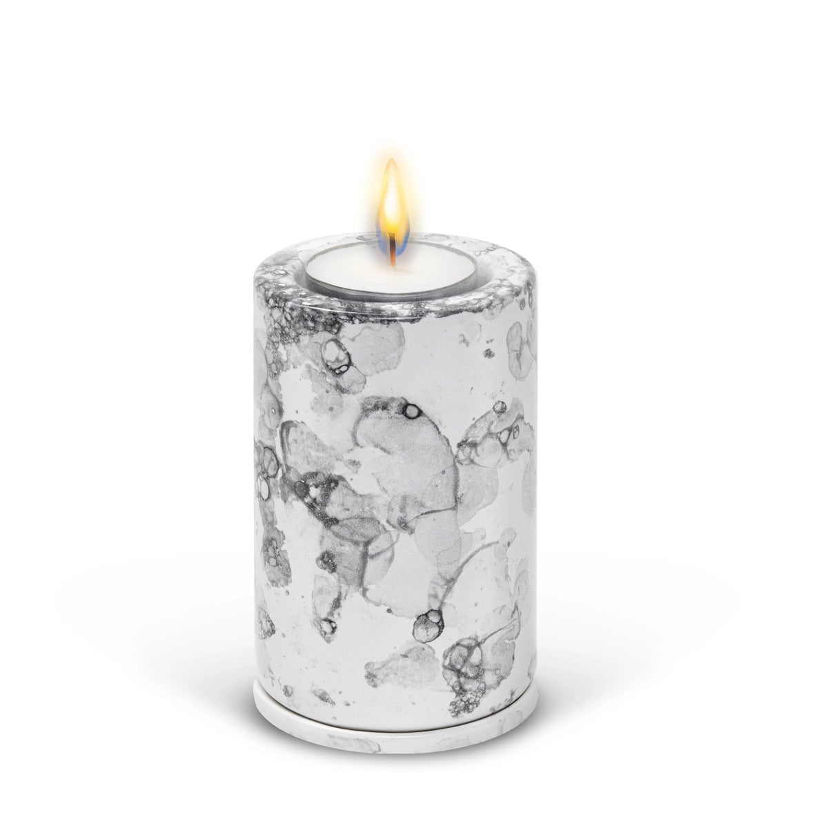 Tealight Combo Keepsake Urn for Ashes in White Marble