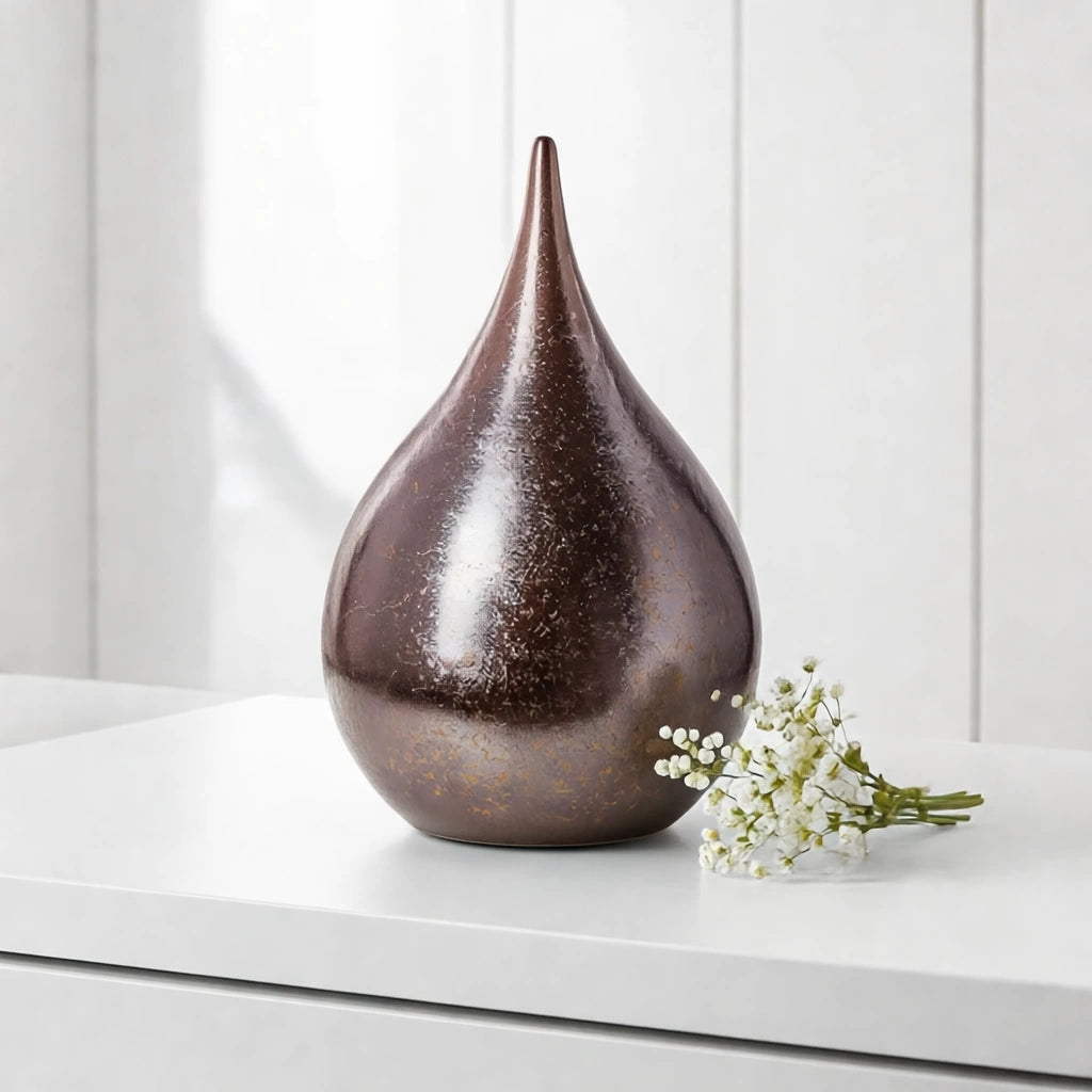 Teardrop Adult Cremation Urn for Ashes in Bronze
