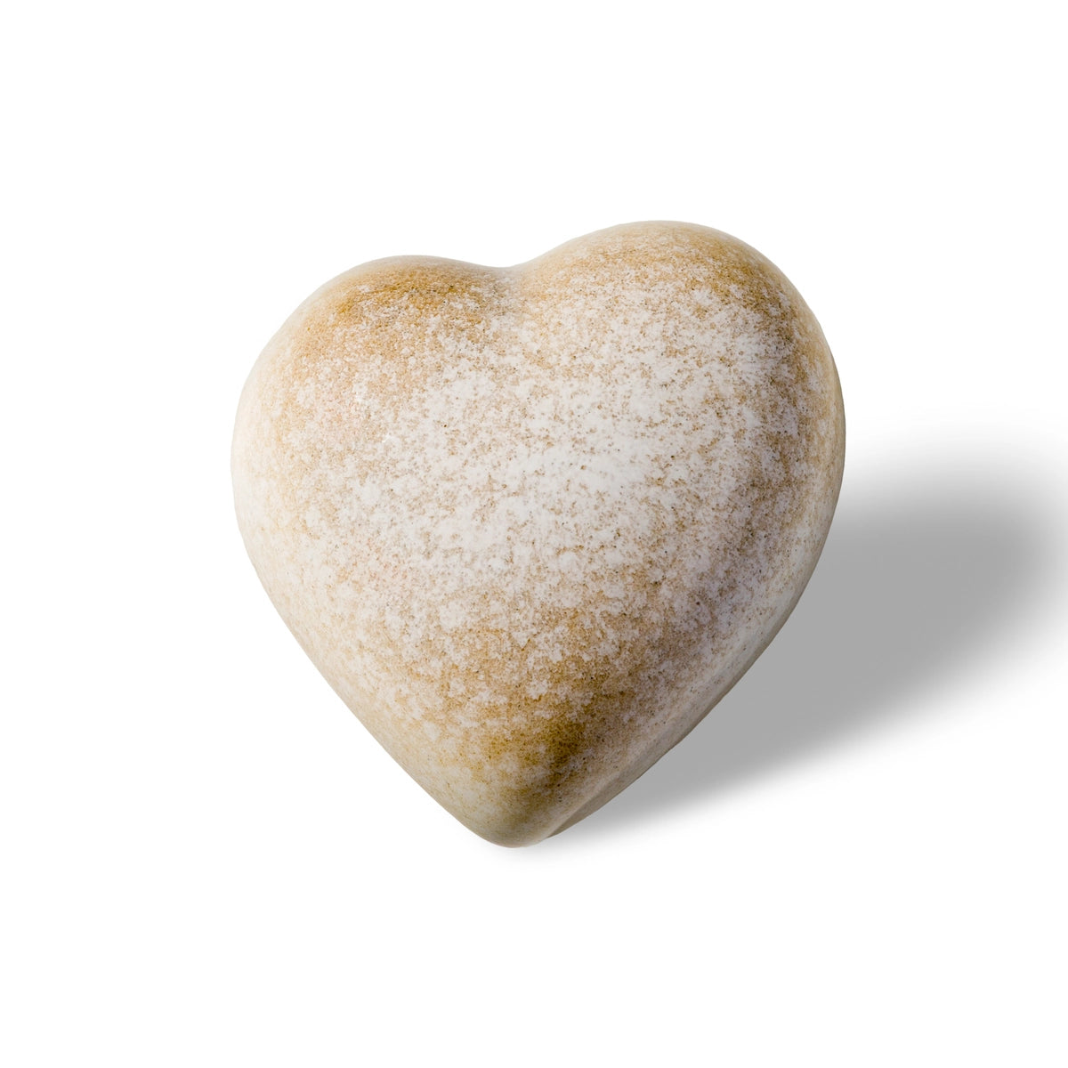 Tear Drop Heart Keepsake Urn for Ashes in Sandy White