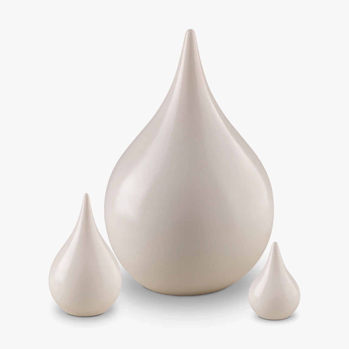 teardrop keepsake urn for ashes in white set