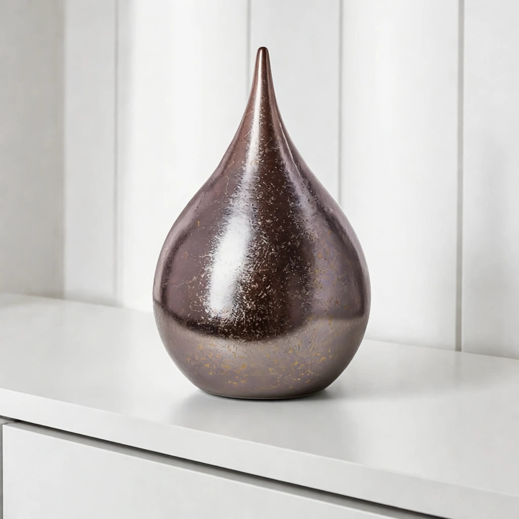 Teardrop Small Urn for Ashes in Bronze