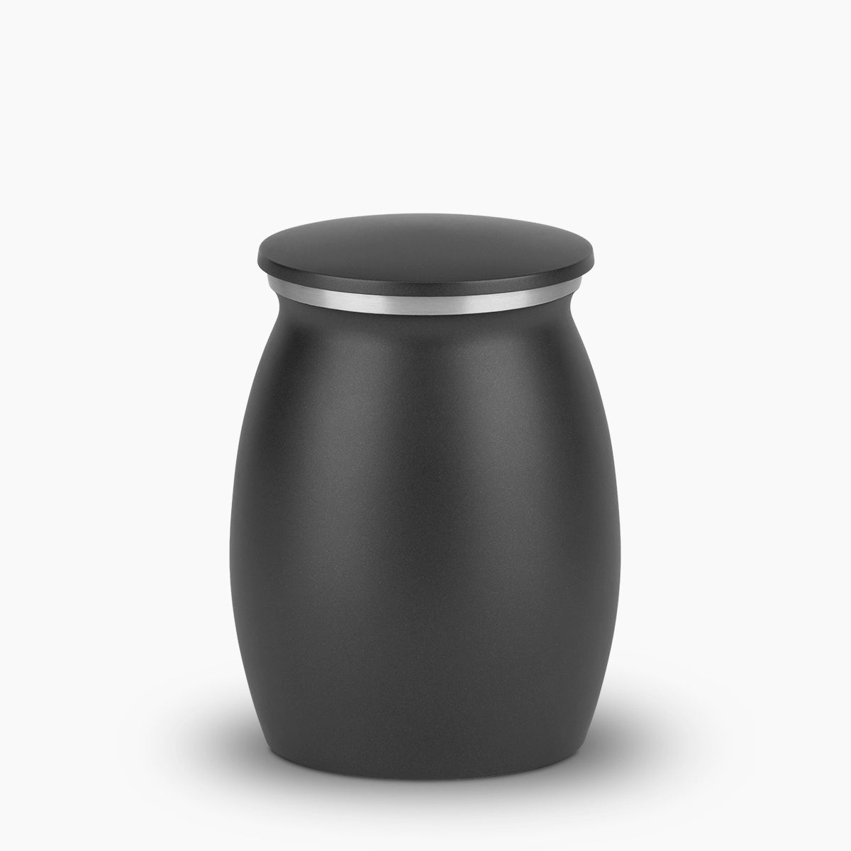 tribute metal small urn for ashes in matte black