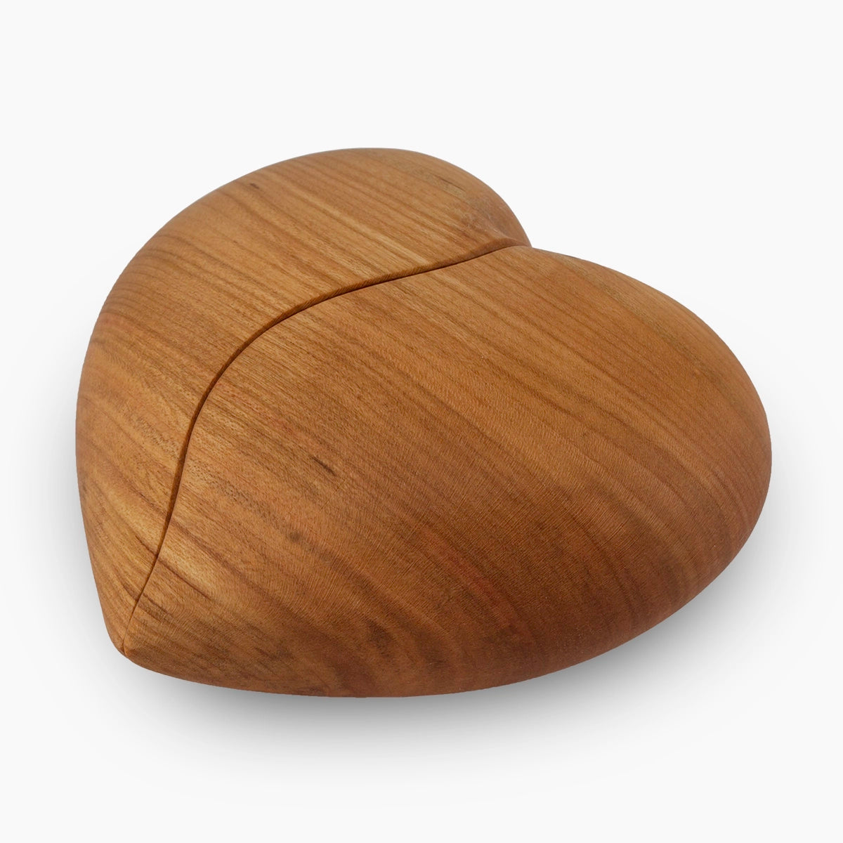 unity cherry wood heart keepsake urn for ashes side view