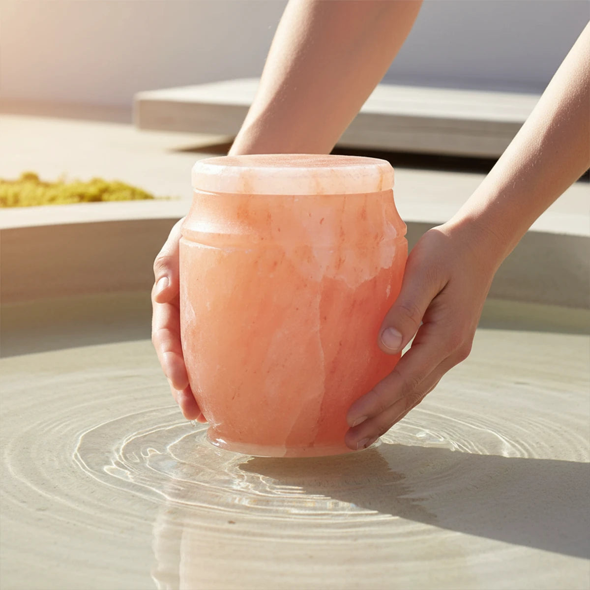 Himalayan Rock Salt Biodegradable Water Urn for Ashes - Adult