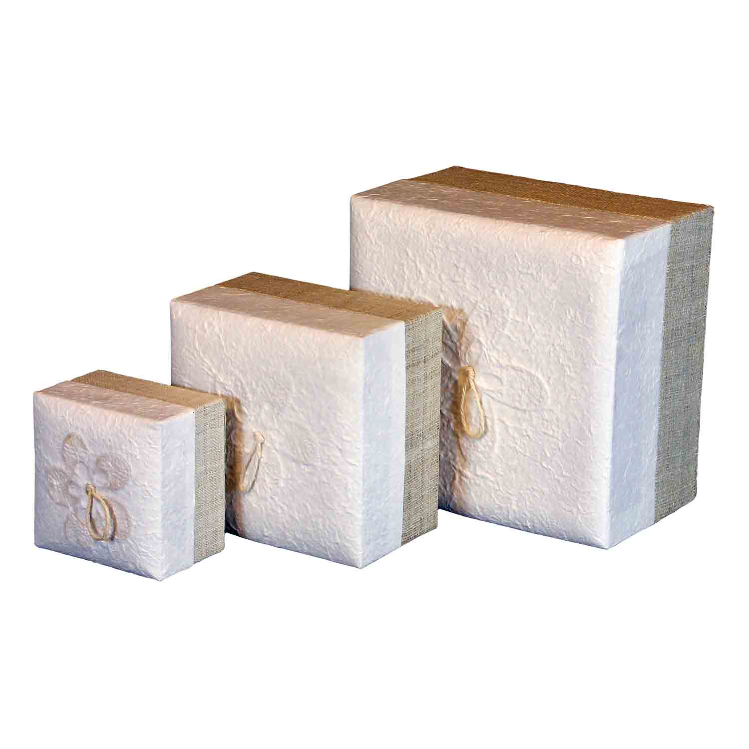 Embrace Biodegradable Urn for Ashes in White Hemp Large Collection