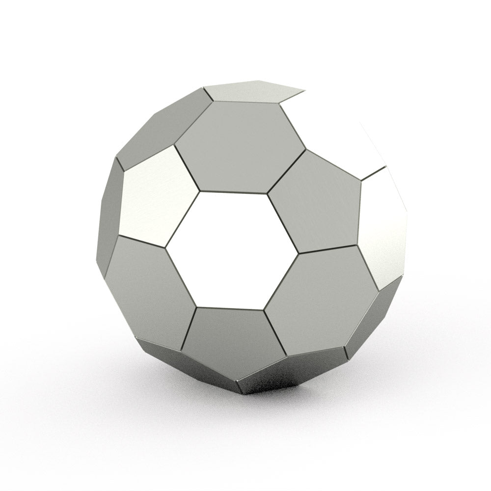 Football Cremation Urn for Ashes Child in Stainless Steel Front View