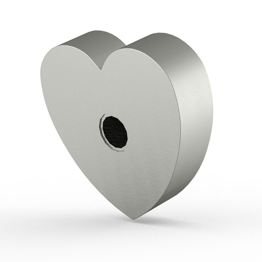 Heart Cremation Urn for Ashes Large Adult in Stainless Steel Back View