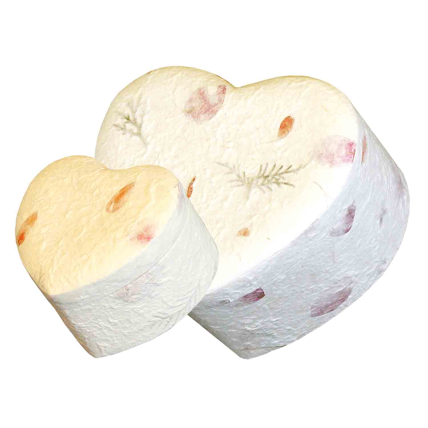 Heart Shaped Biodegradable Urn for Ashes in Floral White Medium Comparison