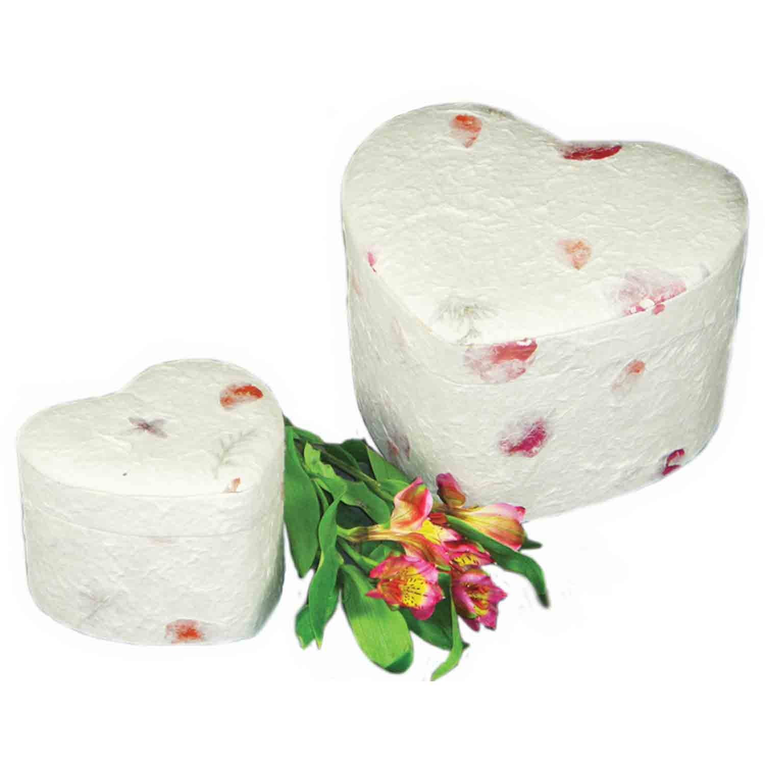 Heart Shaped Biodegradable Urn for Ashes in Floral White Small with Flowers Small Comparison