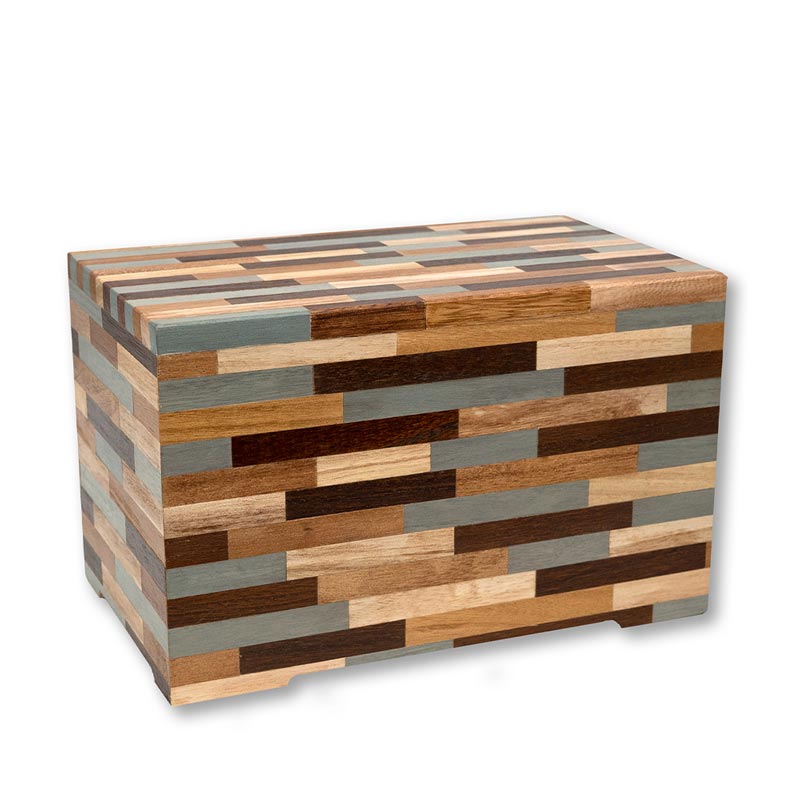 Horizontal Eco-friendly Wooden Cremation Urn for Ashes Left View