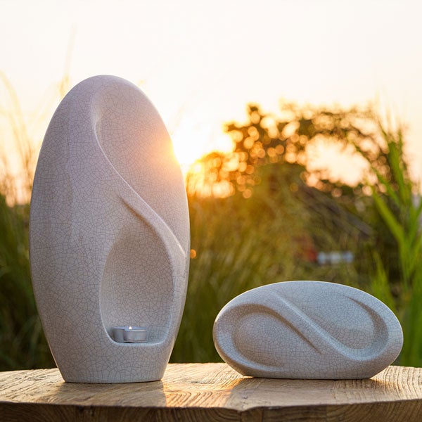 Infinity Cremation Urn for Ashes in Crackle Glaze Sunset