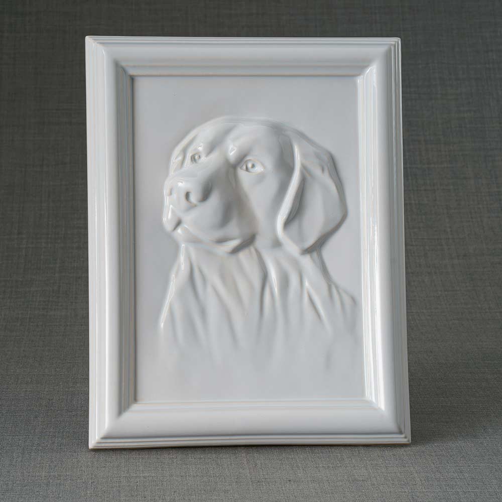 Labrador Pet Urn For Dogs Ashes White Front View