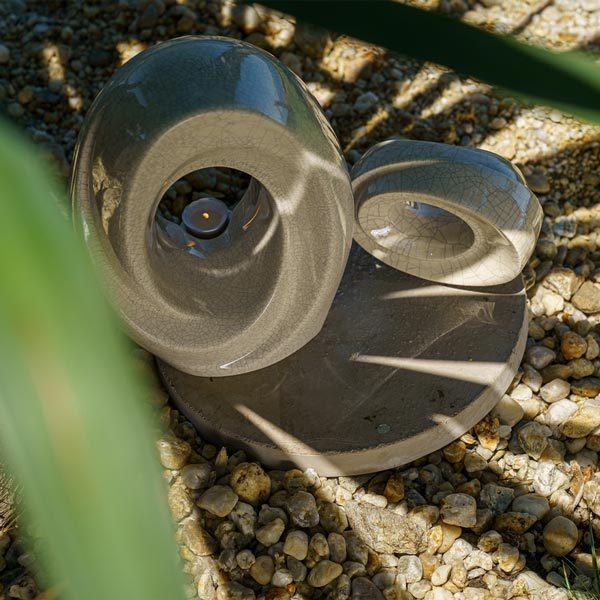 Passage Cremation Urn for Ashes Crackle Glaze Outside Top View
