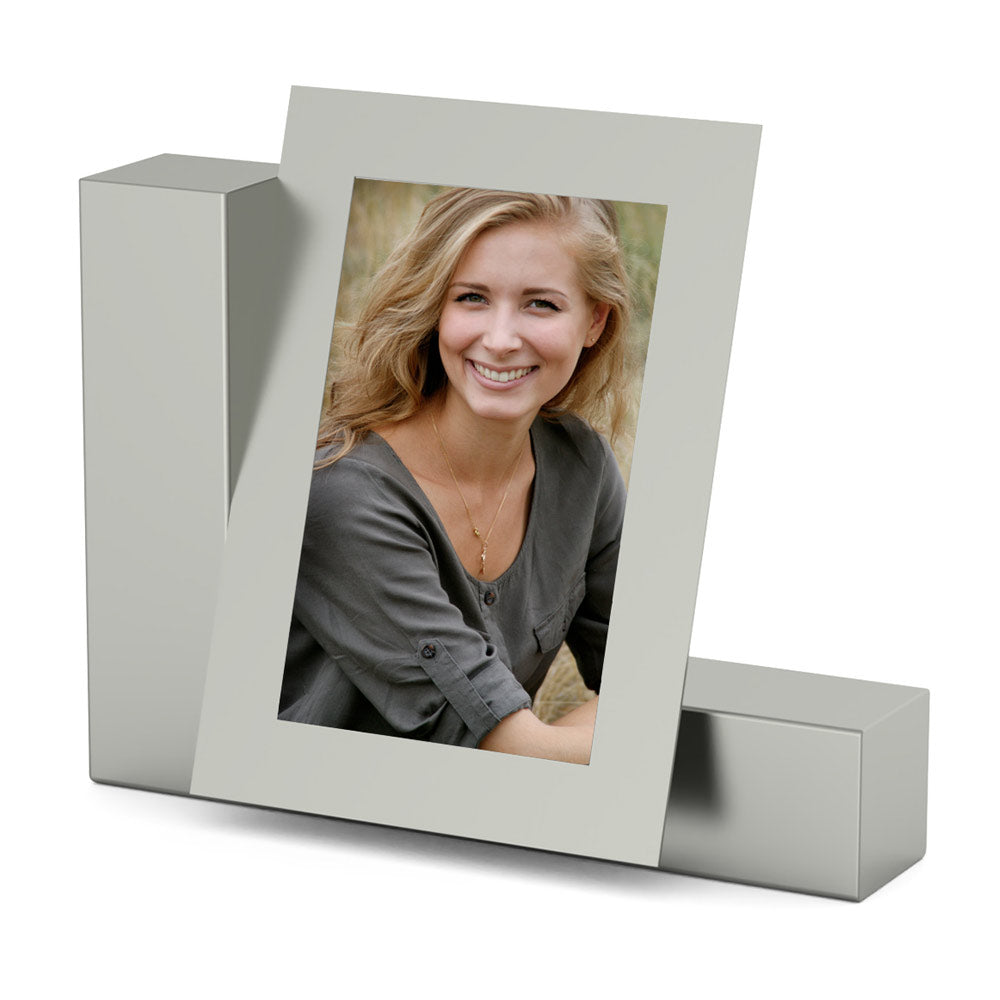 Photo Ashes Keepsake Urn in Stainless Steel Front View