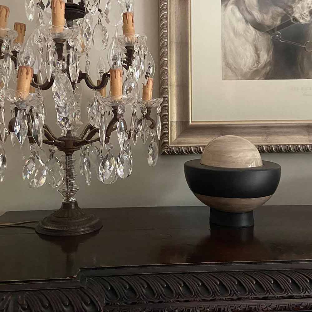 Saturn Cremation Urn For Ashes On Cabinet