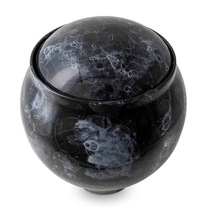 Splash Classic Cremation Urn for Ashes Black Top View