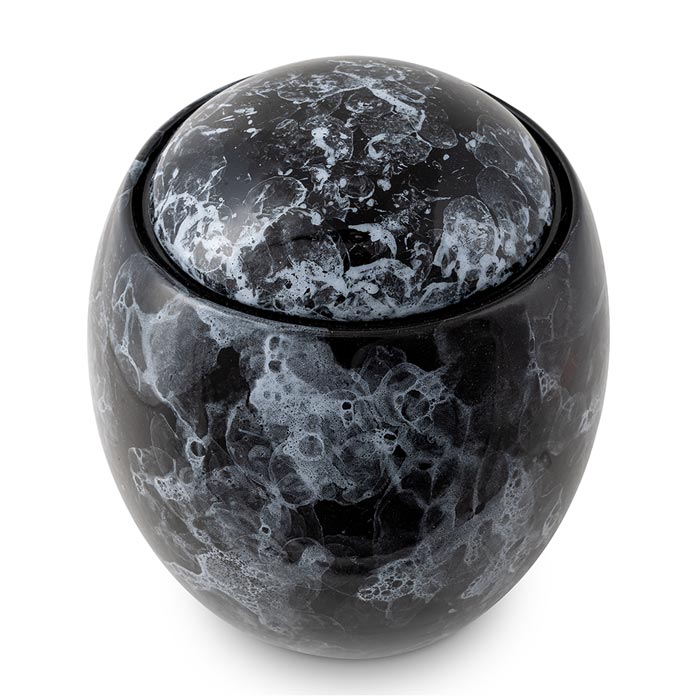 Splash Modern Cremation Urn for Ashes Black Top View