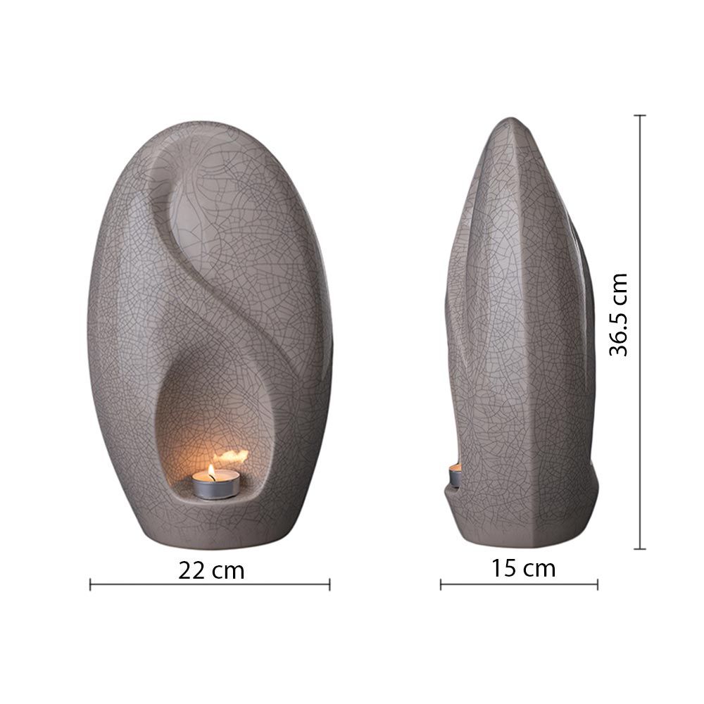 The Infinity Cremation Urn for Ashes in Crackle Glaze Dimensions