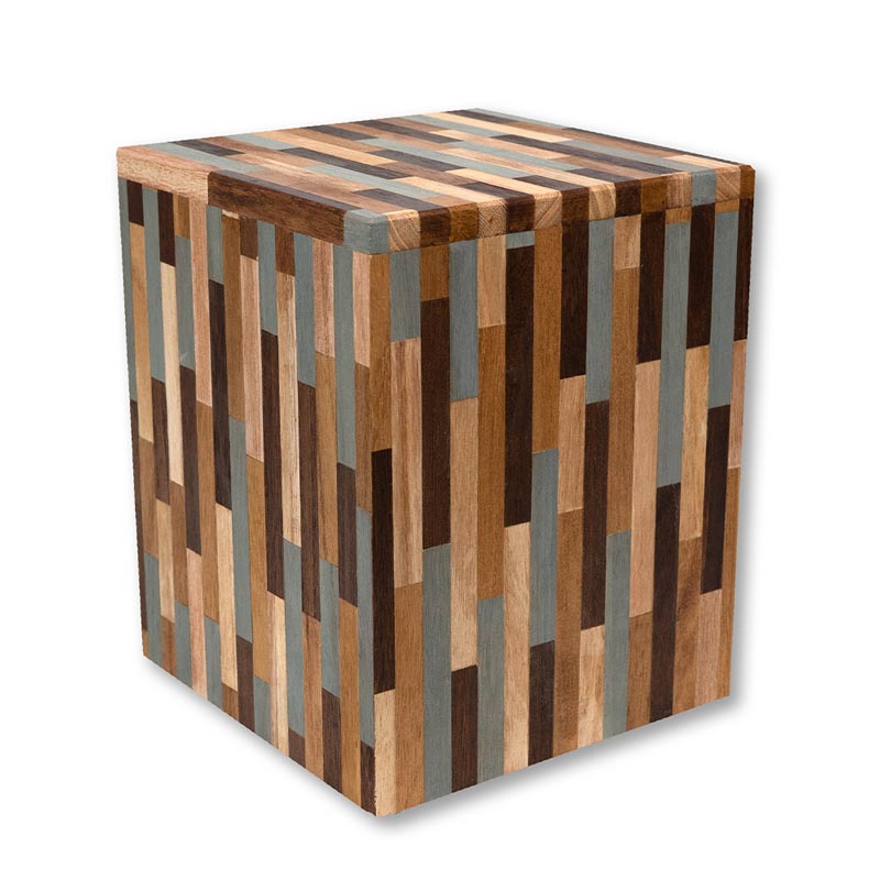 Vertical Eco-friendly Wooden Cremation Urn for Ashes Side View