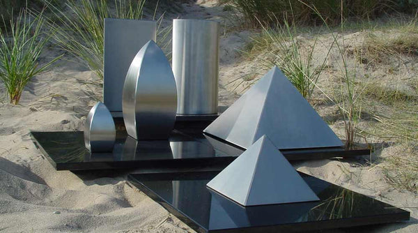 3 Modernist Metal Cremation Urns for Ashes