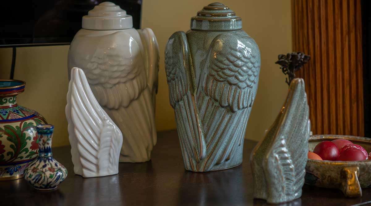 5 Urns with Religious Imagery