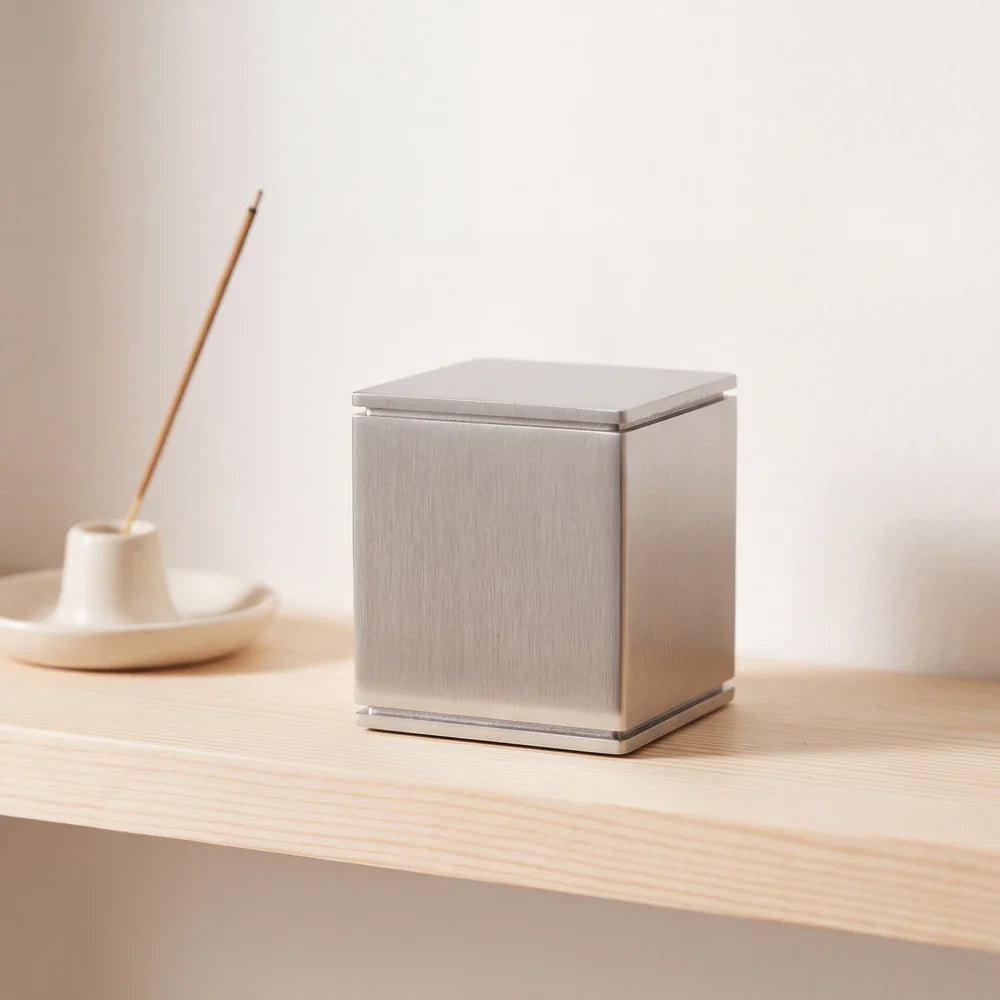 Box Small Urn for Ashes in Stainless Steel