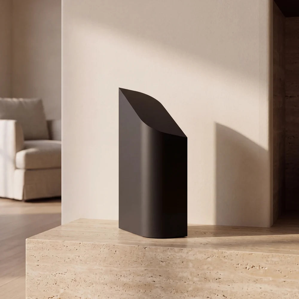 Flame Adult Cremation Urn for Ashes in Matte Black Stainless Steel