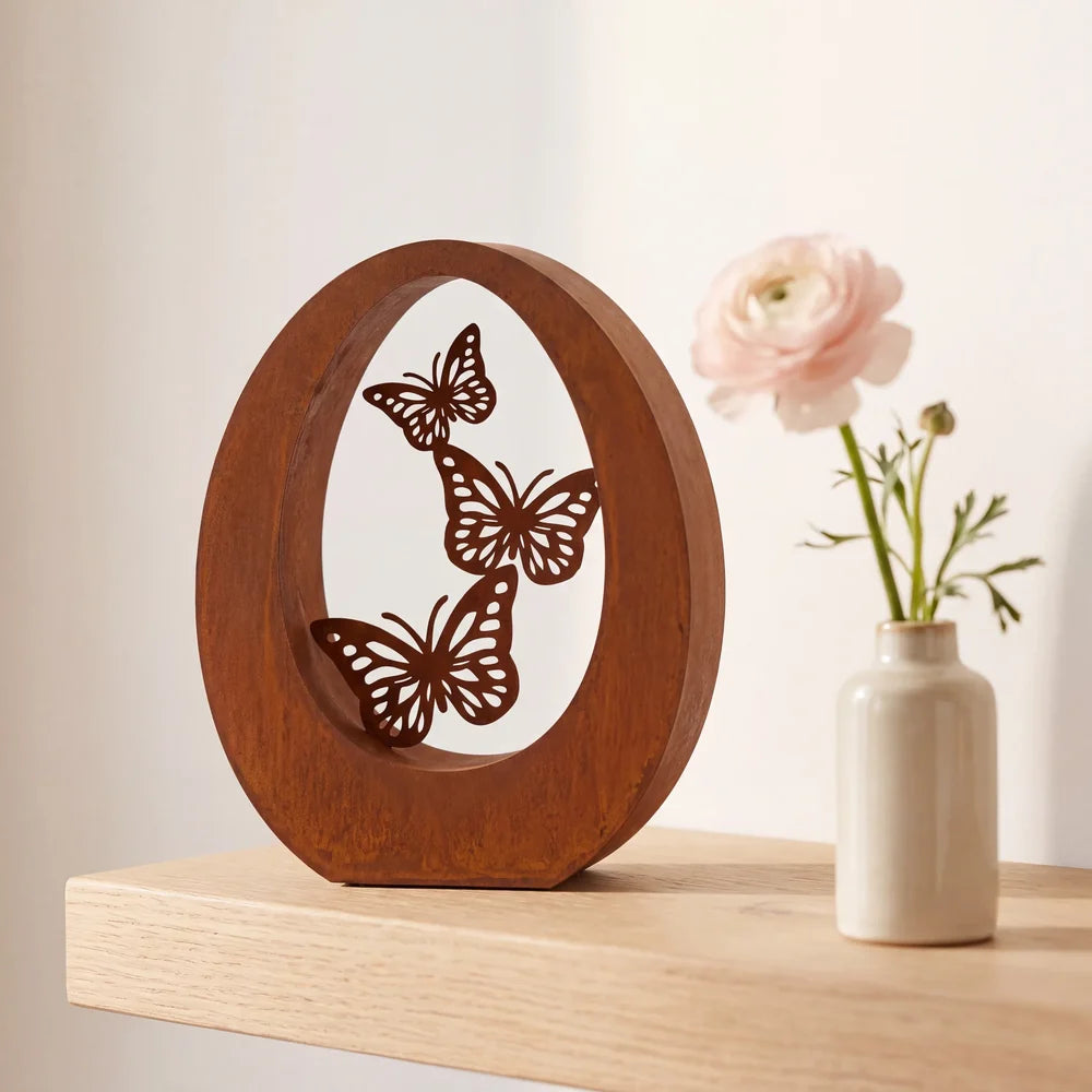 Hearts Small Urn for Ashes in Corten Steel