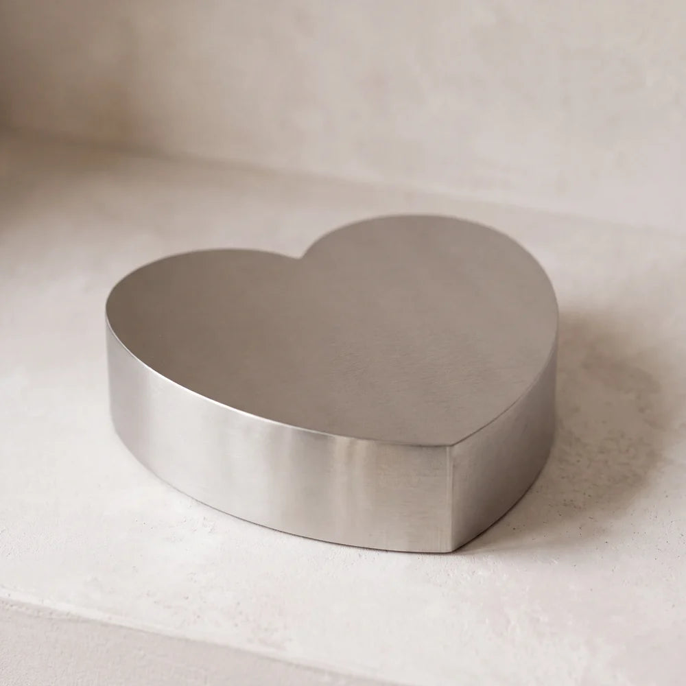 Love Heart Medium Urn for Ashes in Stainless Steel