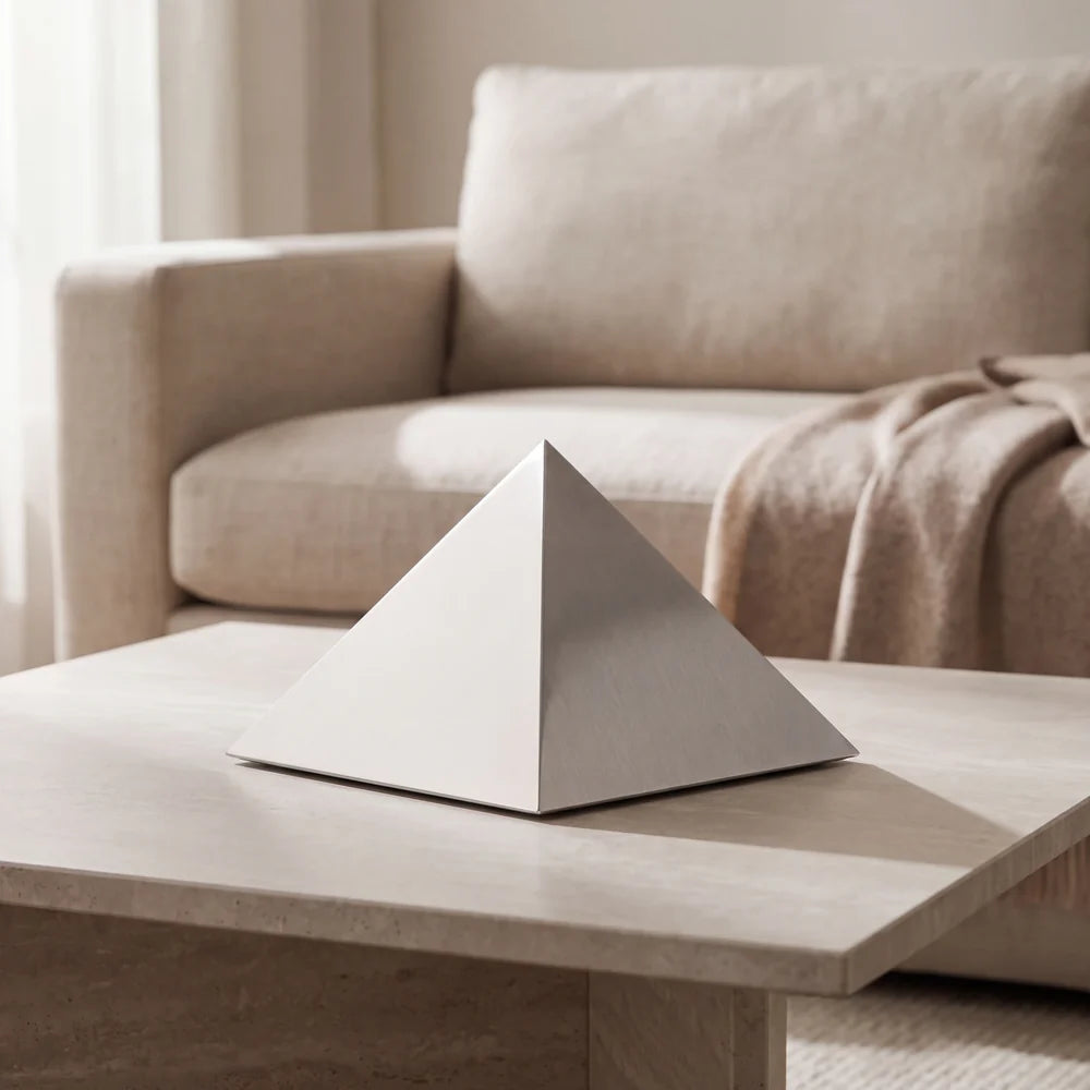 Pyramid Adult Cremation Urn for Ashes in Stainless Steel