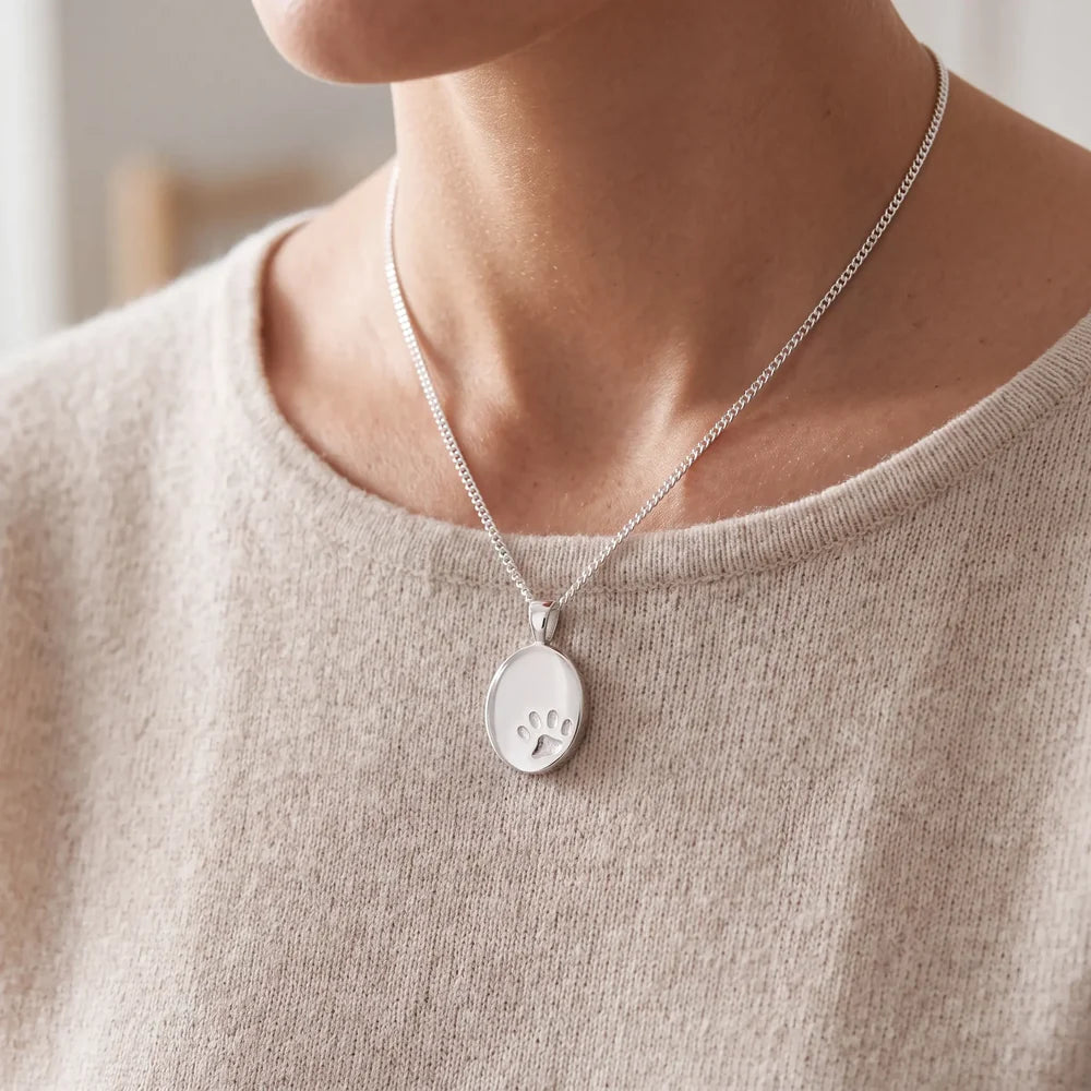 Self-fill Paw Print Memorial Ashes Pendant