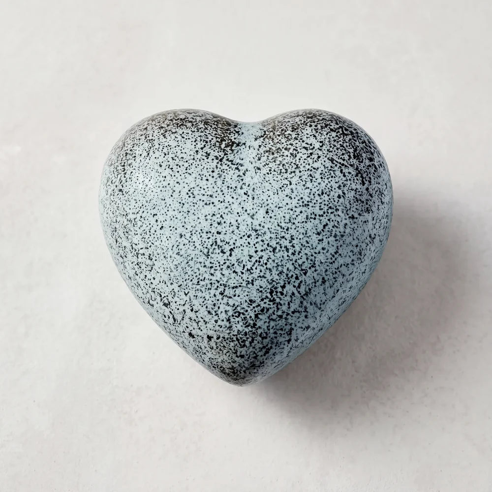 Small Heart Keepsake Urn for Ashes in Ocean Blue