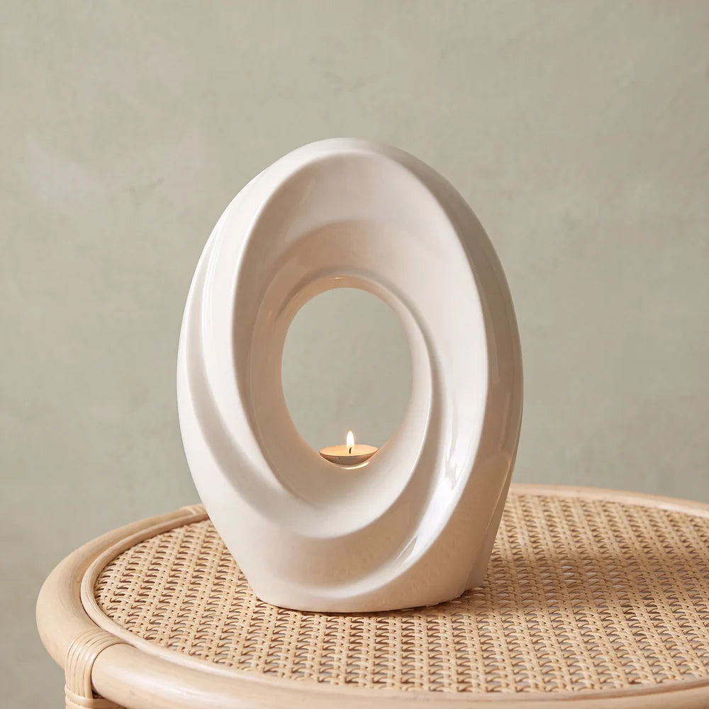 The Passage Adult Cremation Urn for Ashes in Cream