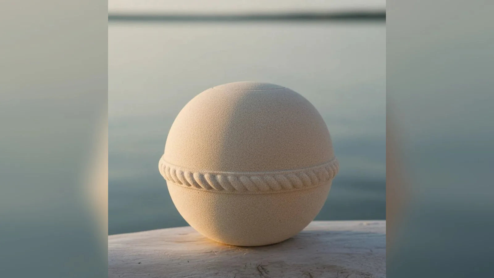 Oceane biodegradable water urn on the shore