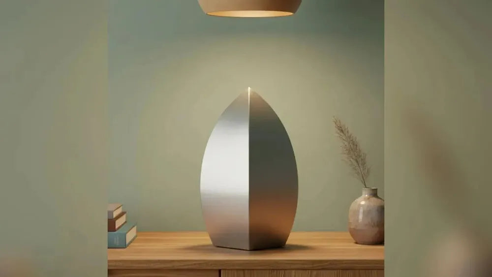 Drop adult cremation urn on a side console