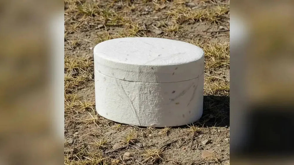 Purity Earthurn biodegradable urn outdoors