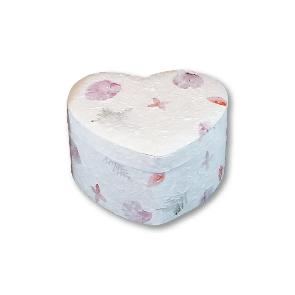 Love Heart Biodegradable Urn for Ashes in Floral - Companion (4.7L)