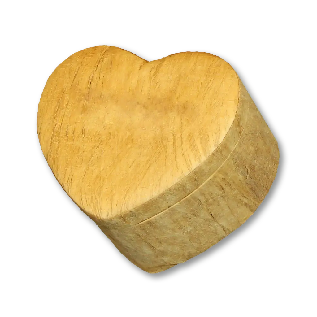 Love Heart Biodegradable Urn for Ashes in Wood-Grain - Medium