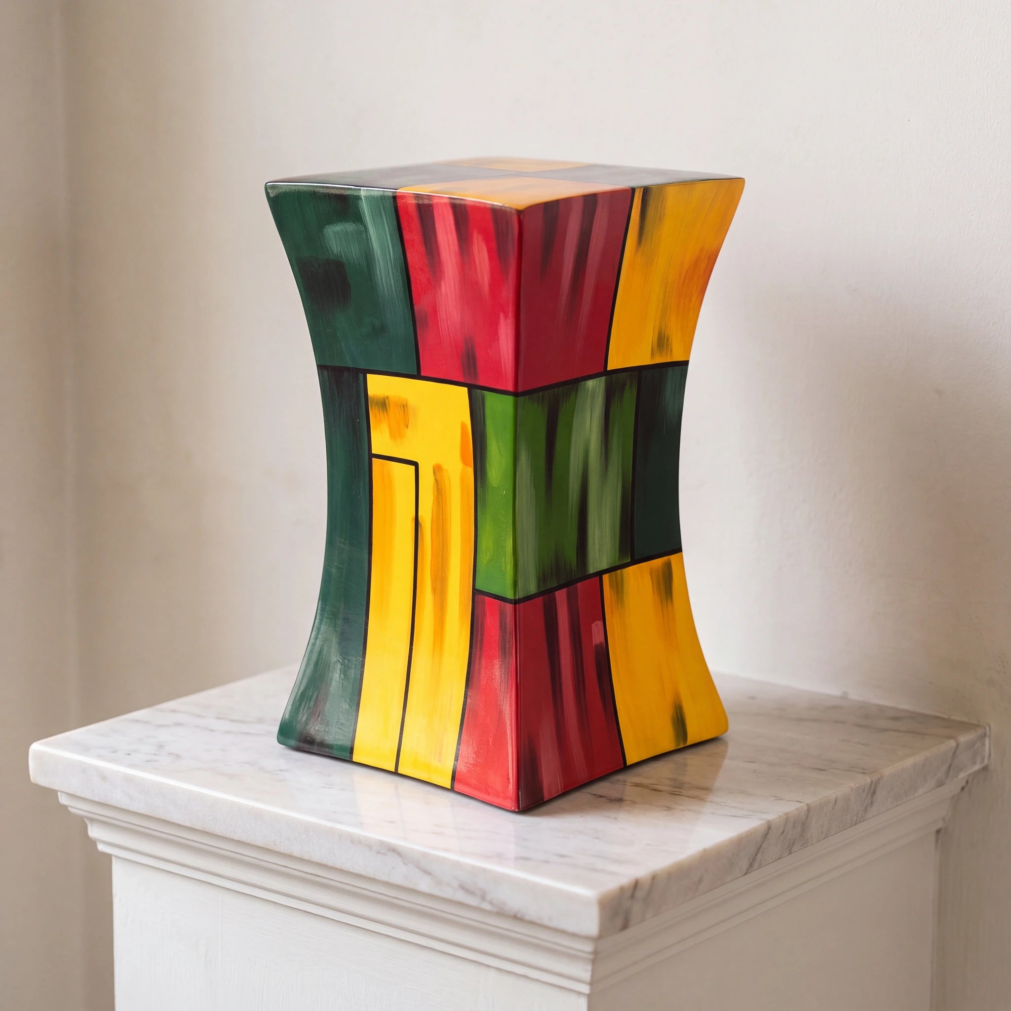 Abstract Fibreglass Adult Cremation Urn for Ashes in Multicolour