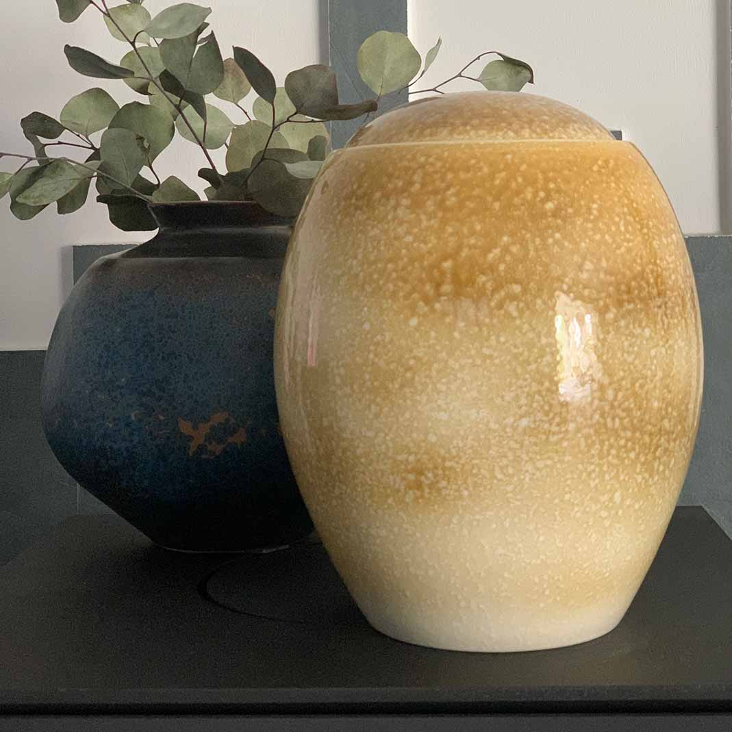 Amber Modern Adult Cremation Urn for Ashes