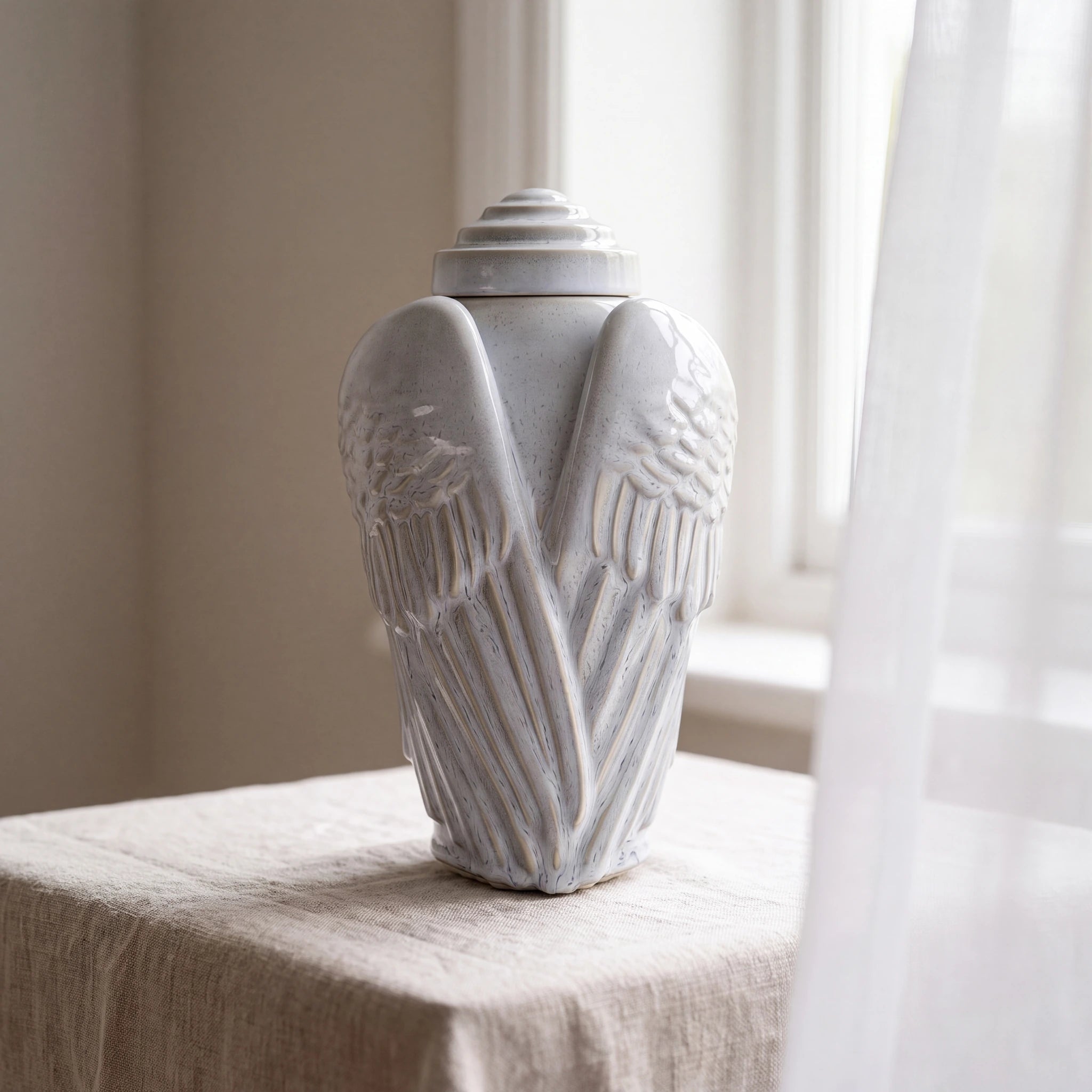 Angel Wings Adult Cremation Urn for Ashes in Grey