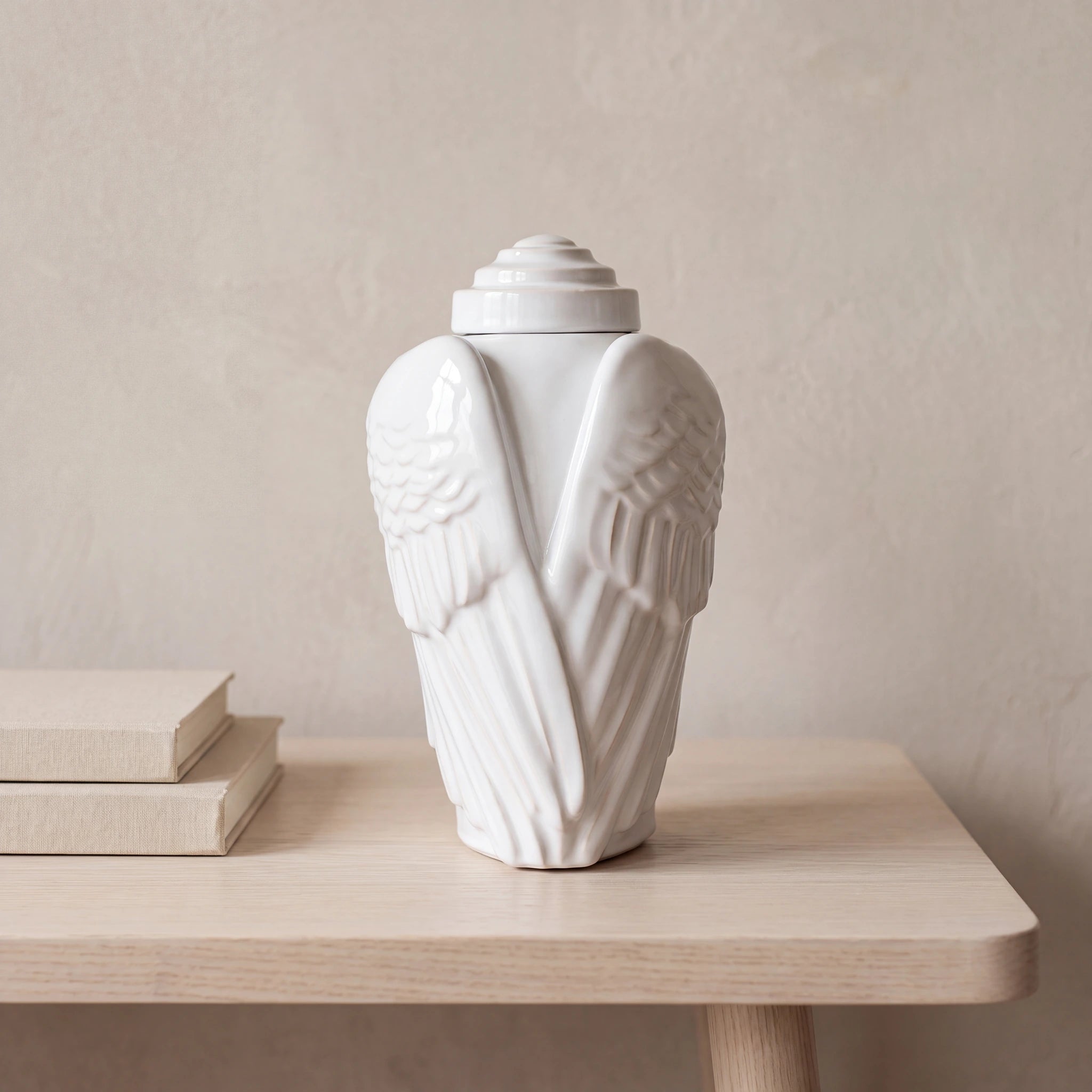 Angel Wings Adult Cremation Urn for Ashes in White