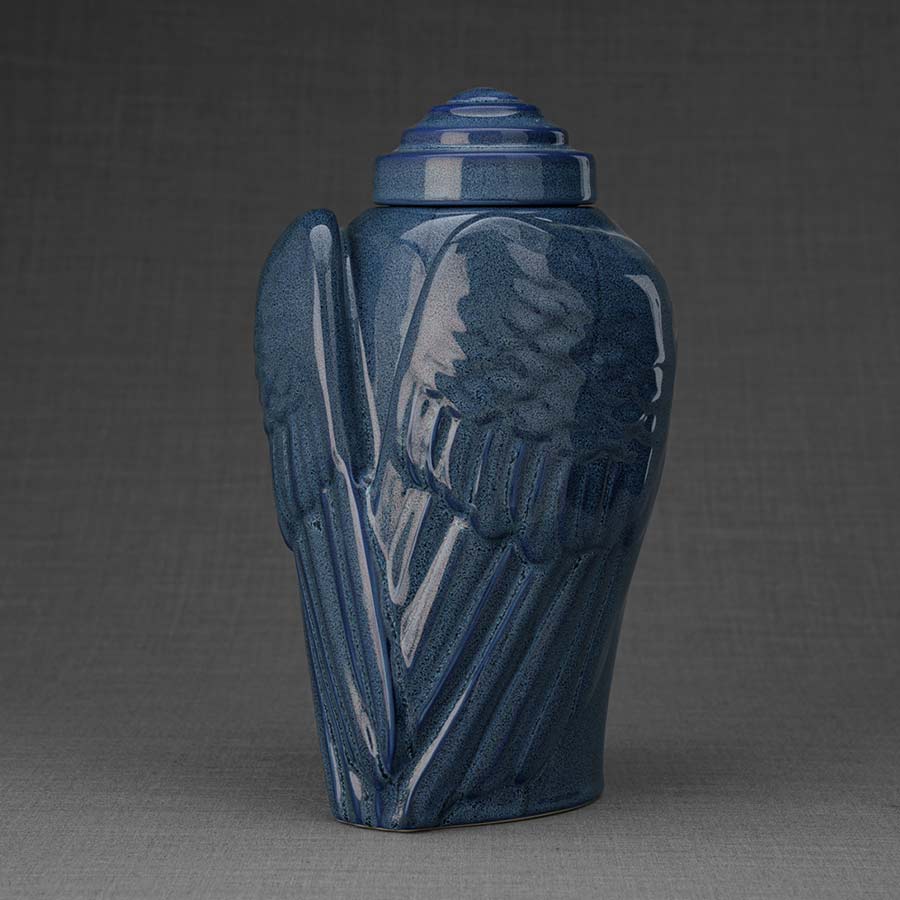 Angel Wings Adult Cremation Urn for Ashes in Blue