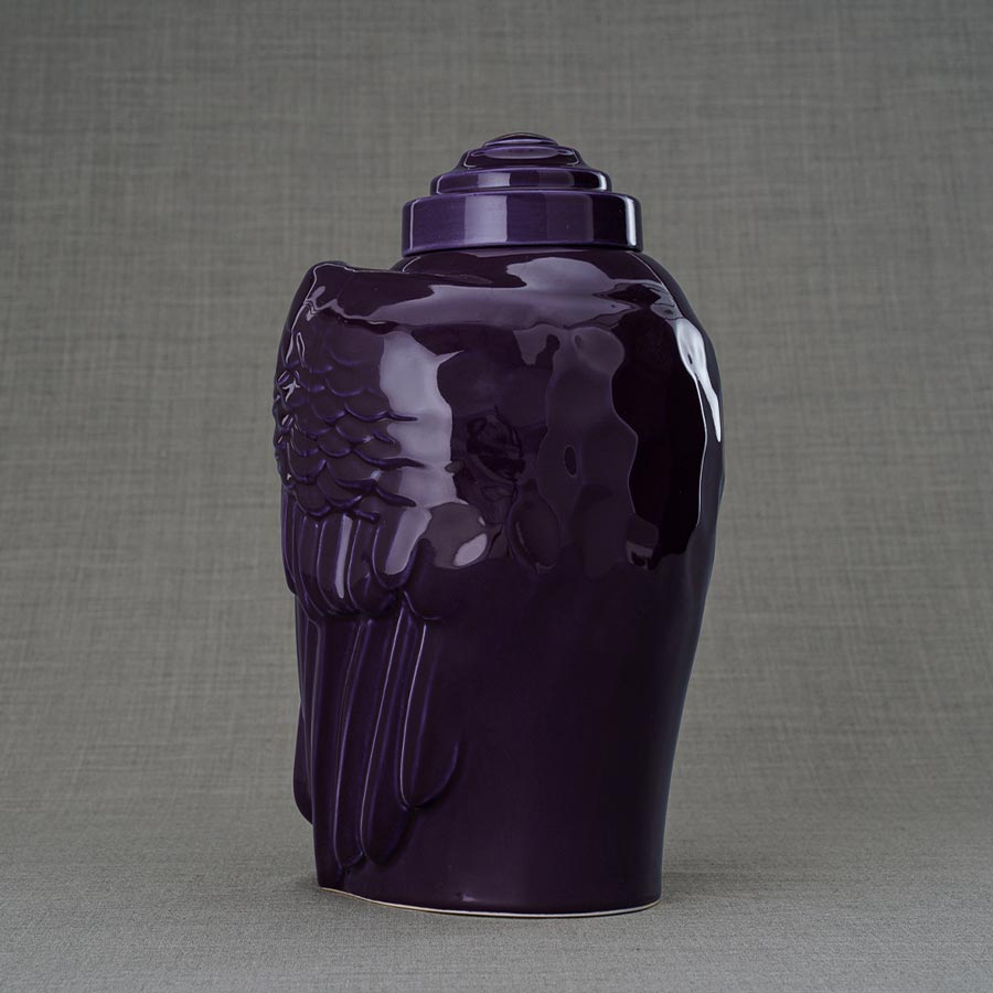 Angel Wings Adult Cremation Urn for Ashes in Purple
