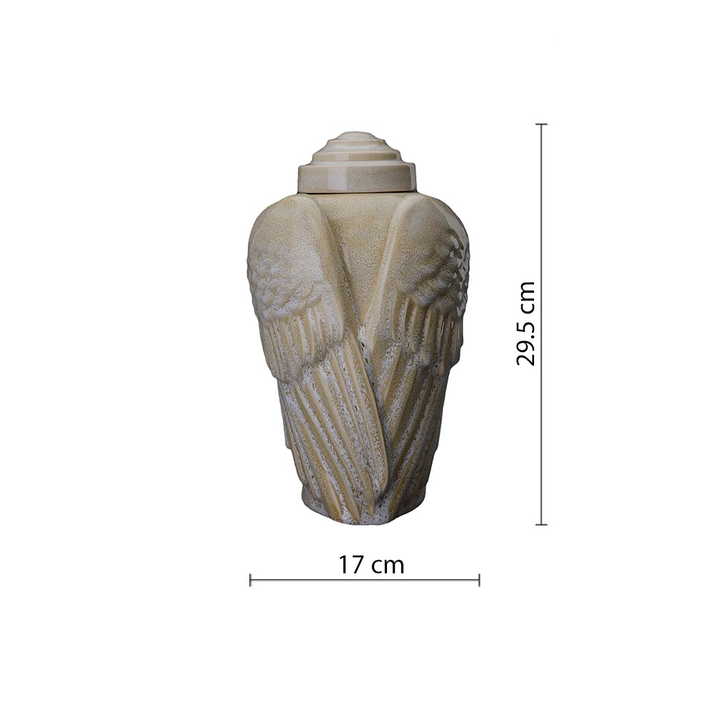 Angel Wings Adult Cremation Urn for Ashes in Light Sand